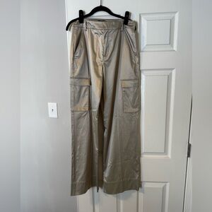 Women’s OVS Gold Satin Cargo Pants